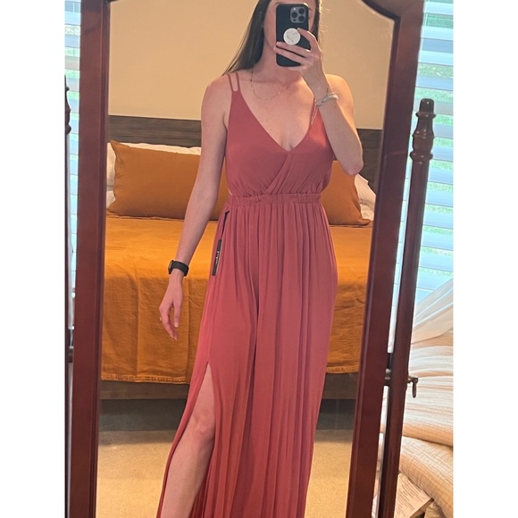 NWT Lulus Lost in Paradise Rusty Rose Dress - Picture 2 of 8